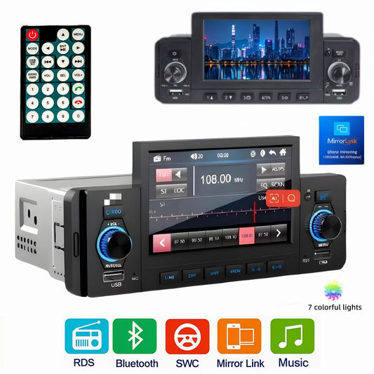 Autoradio Bluetooth avec Écran MP5 et Fonction MirrorLink – راديو سيارة بلوتوث مع شاشة
