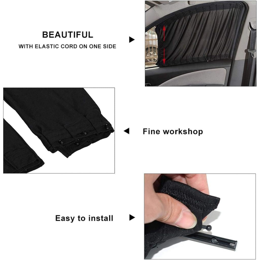 2Pcs Rideau glissé de fenêtre Protection UV pour Voiture – ستار نوافذ جانبية في السيارة
