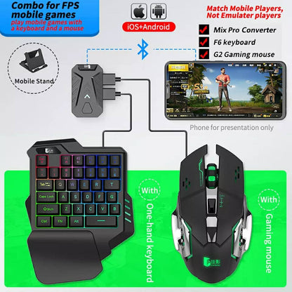 Mix Pro Clavier Souris 4en1 Pour smartphone Gaming PUBG-Fortnite