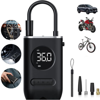 Compresseur d'Air Portable 150 PSI avec Lampe LED – منفاخ هواء محمول مع إضاءة