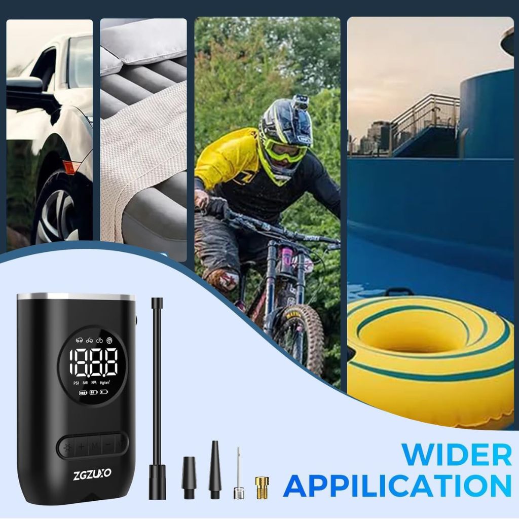 Compresseur d'Air Portable 150 PSI avec Lampe LED – منفاخ هواء محمول مع إضاءة