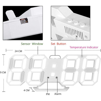 Horloge Numérique 3D LED pour Mur et bureau GH8018 – ساعة رقمية ثلاثية الأبعاد حائط و مكتب