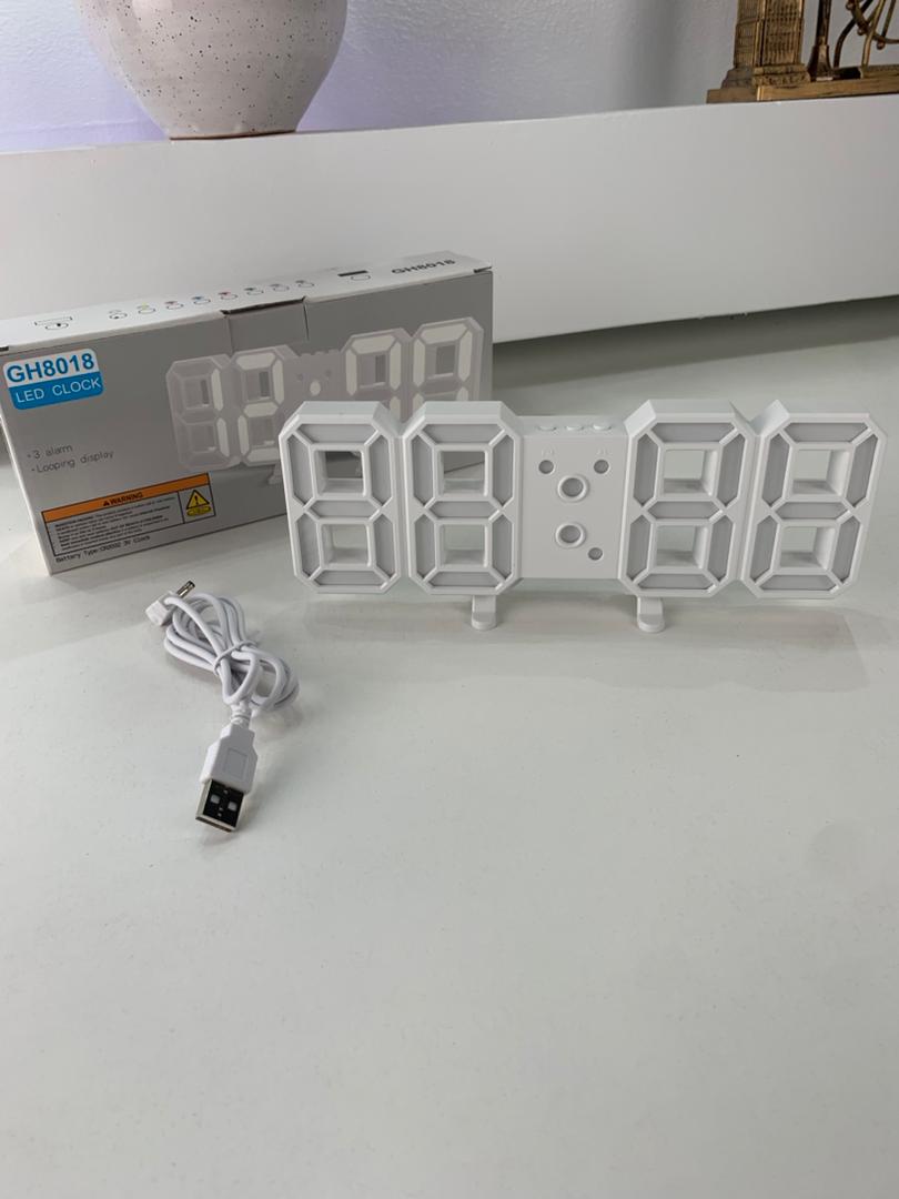 Horloge Numérique 3D LED pour Mur et bureau GH8018 – ساعة رقمية ثلاثية الأبعاد حائط و مكتب