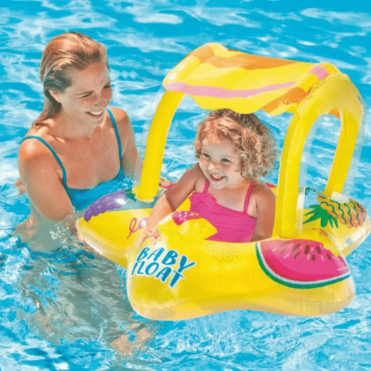 Intex Bouee enfant Avec un auvent intégré pour se protéger des rayons du soleil 56573NP