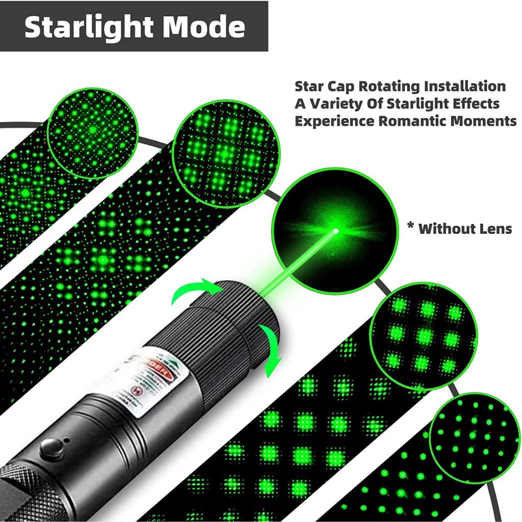 Pointeur Laser Puissant Multifonctions 2000 Mètres - مصباح ليزر قوي للمسافات الطويلة متعدد الوظائف