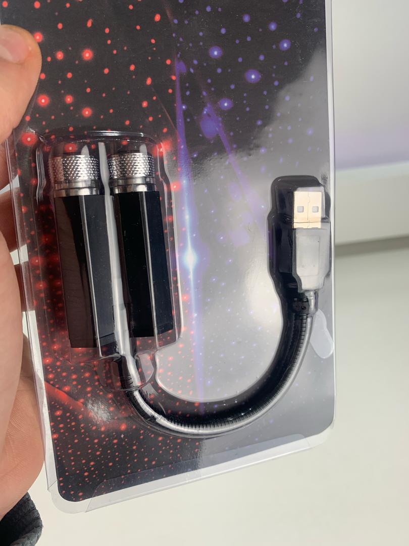 Double Projecteur Étoilé LED pour Intérieur de Voiture USB – إضاءة سقف السيارة
