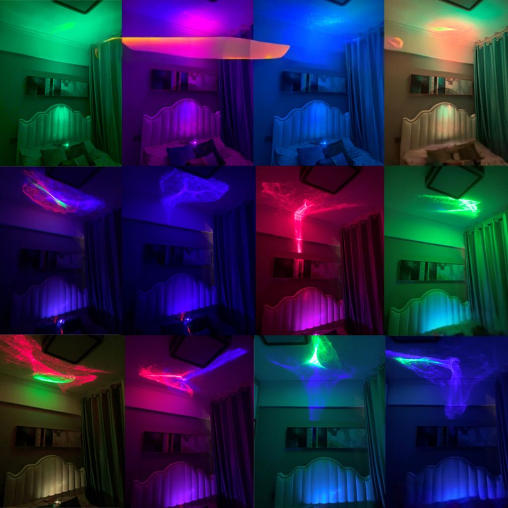 Projecteur LED Effet Étoilé avec Projection Multicolore RGB USB - مصباح عرض ليلي مع تأثير النجوم وألوان متعددة