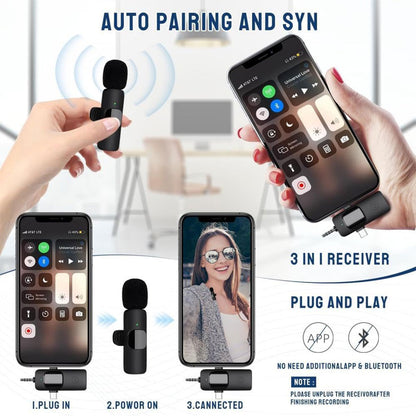 Microphone cravate sans fil 3 en 1 Plug and Play avec puce de réduction du bruit – ميكروفون لاسلكي