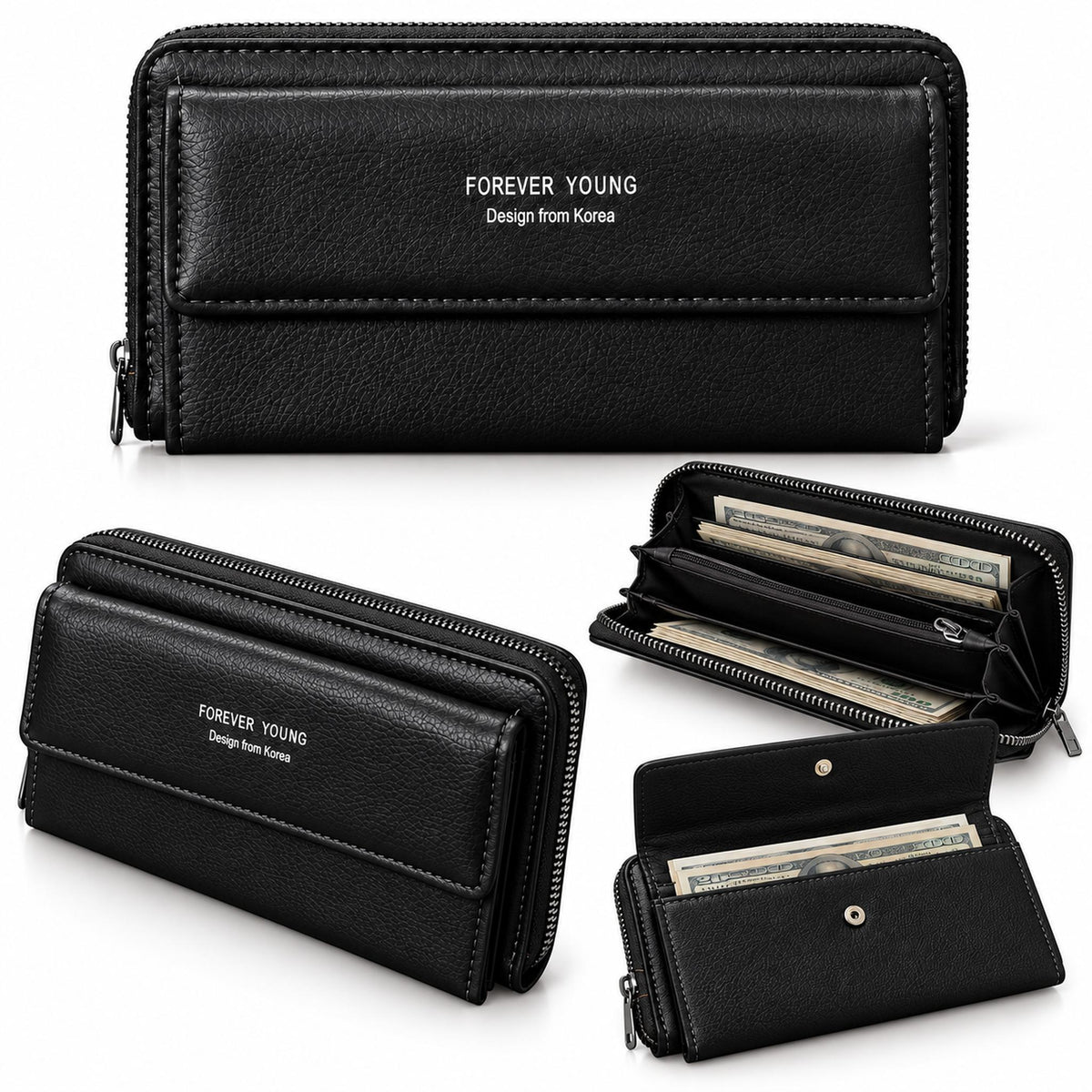 Portefeuille Multifonction en Cuir PU pour Homme et Femme - محفظة جلدية متعددة الجيوب للرجال والنساء