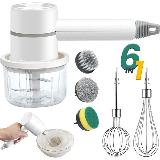 Batteur de Cuisine 6en1 Multifonction avec Plusieurs Têtes – جهاز تحضير الطعام وفرشاة تنظيف