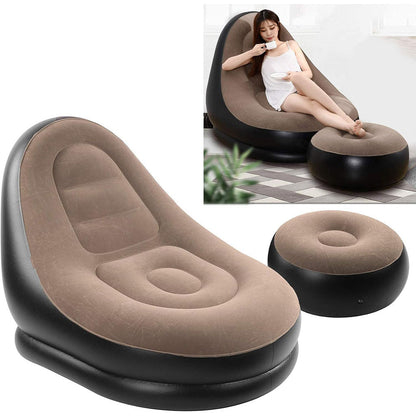 Chaise Gonflable avec Repose-Pieds Très Confortable – كرسي إسترخاء قابل للنفخ