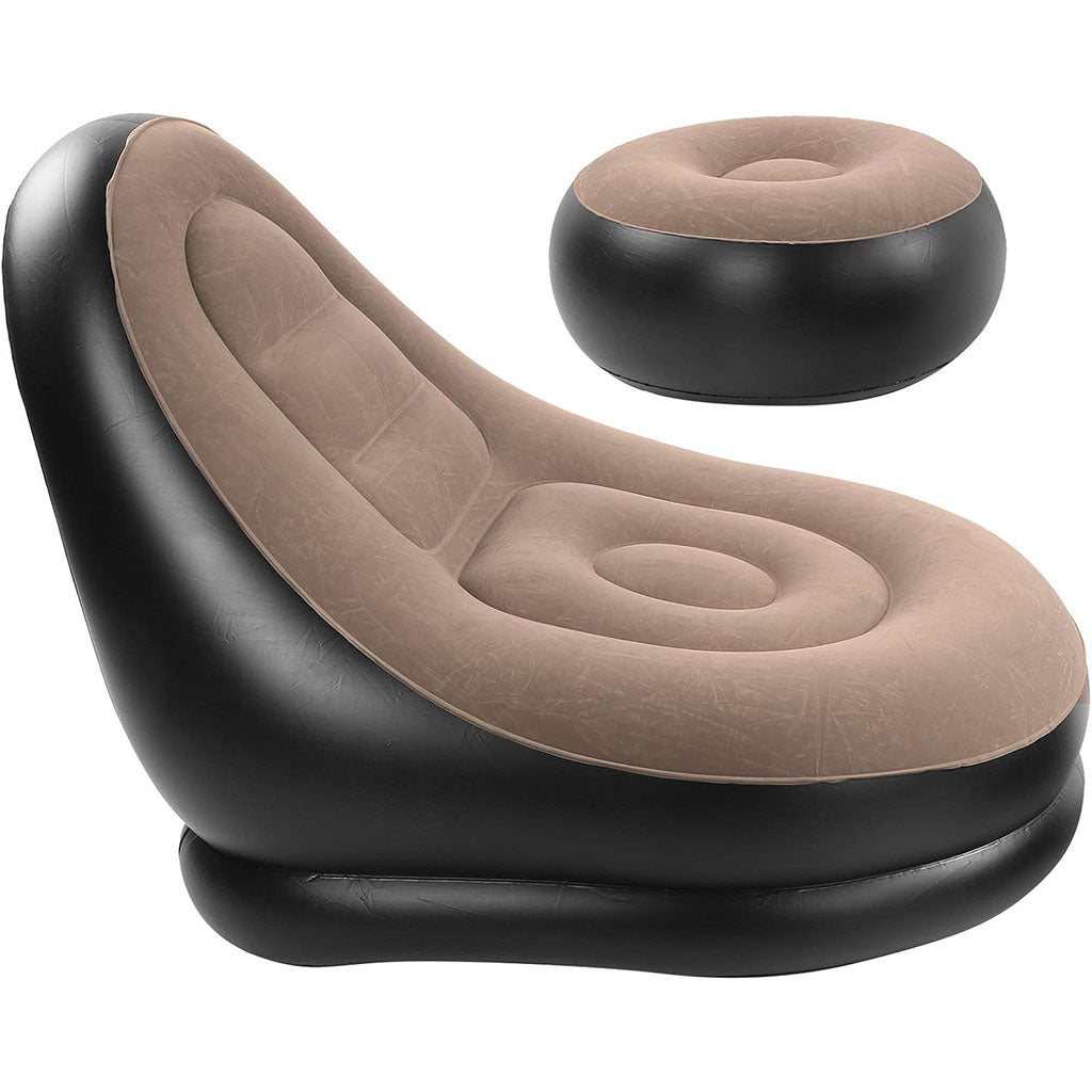 Chaise Gonflable avec Repose-Pieds Très Confortable – كرسي إسترخاء قابل للنفخ