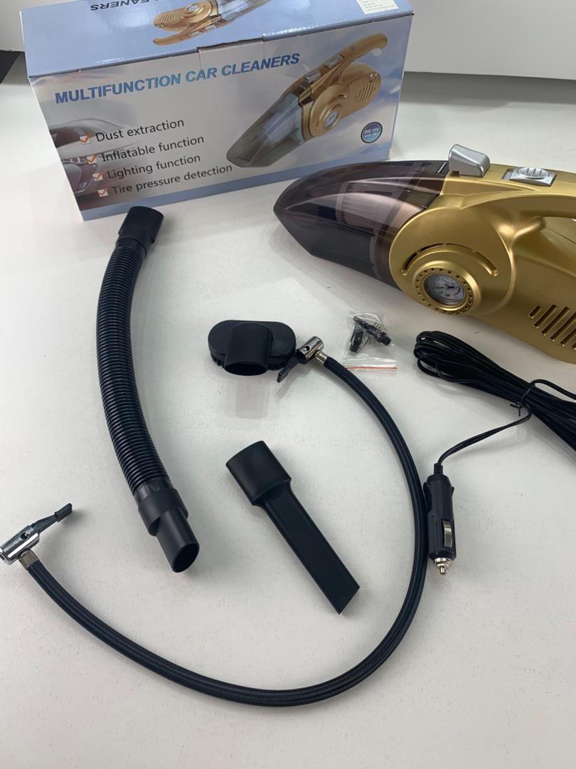 Aspirateur Portable 4 en 1 pour Voiture avec Gonfleur de Pneu Numérique – مكنسة كهربائية وجهاز نفخ العجلات