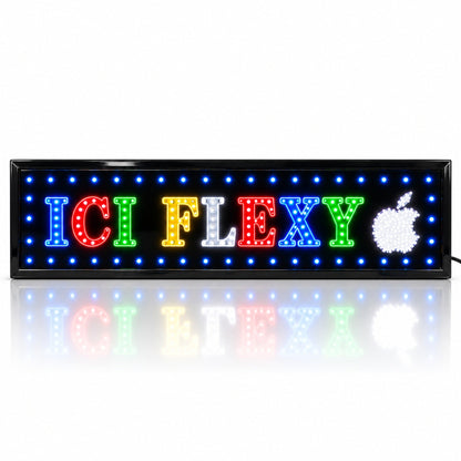 Plaque Lumineuse LED ICI FLEXY 100×25 cm - لافتة إشهارية مضيئة للمحلات والكيوسك