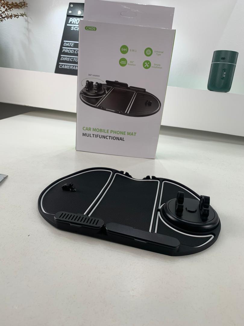 Tapis De Téléphone Antidérapant pour Voiture 6en1 Rotation à 360° – منظم أغراض في سيارة