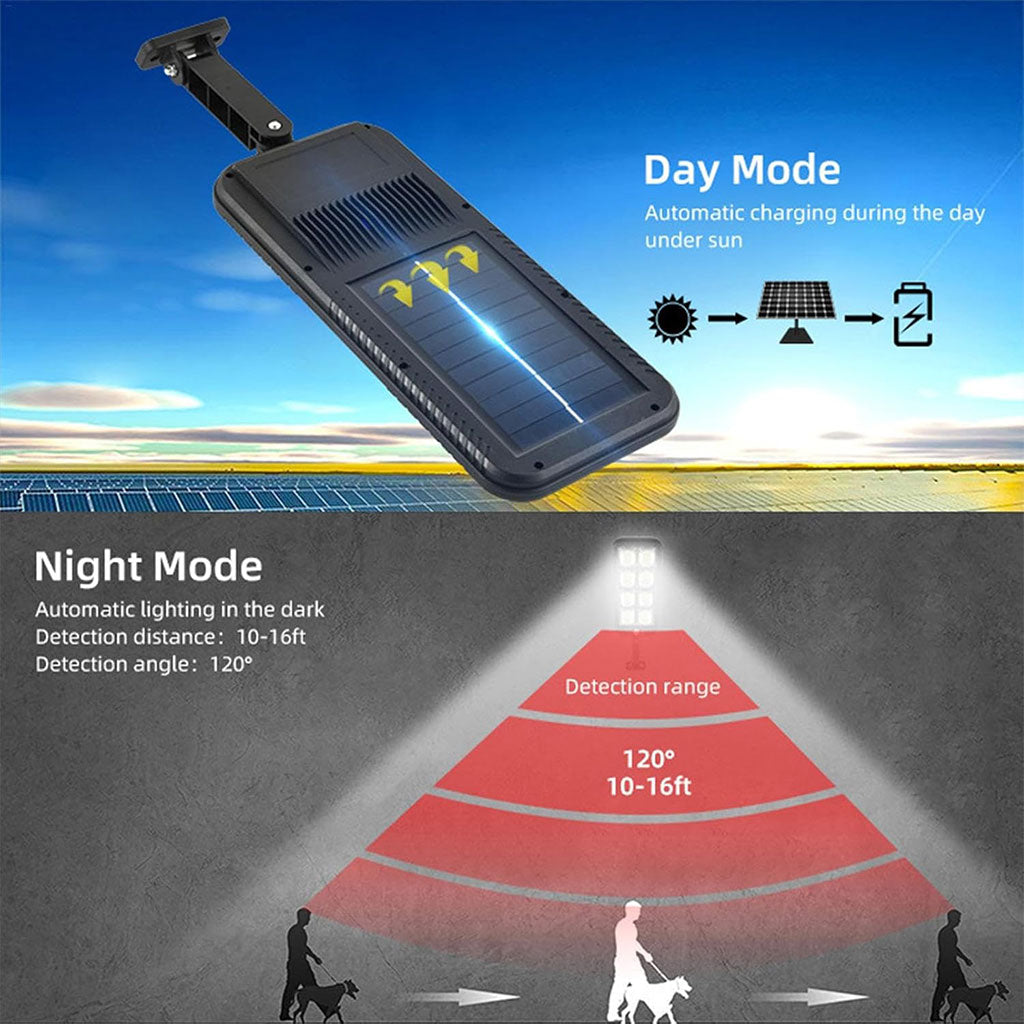 Lampadaires 144LED à énergie solaire étanche IP65 JX200 – مصباح خارجي يعمل بالطاقة الشمسية