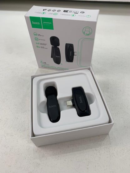 Hoco L15 Microphone Cravate Sans fil Type-C – ميكروفون لاسلكي أصلي