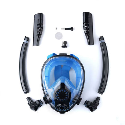 Masque de Plongée Intégral 180 ° Grande vue Anti-buée avec Double Tubes- قناع غوص إحترافي