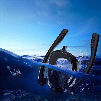 Masque de Plongée Intégral 180 ° Grande vue Anti-buée avec Double Tubes- قناع غوص إحترافي