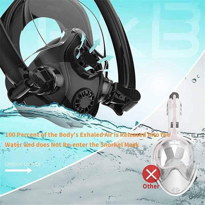 Masque de Plongée Intégral 180 ° Grande vue Anti-buée avec Double Tubes- قناع غوص إحترافي
