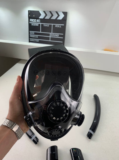 Masque de Plongée Intégral 180 ° Grande vue Anti-buée avec Double Tubes- قناع غوص إحترافي