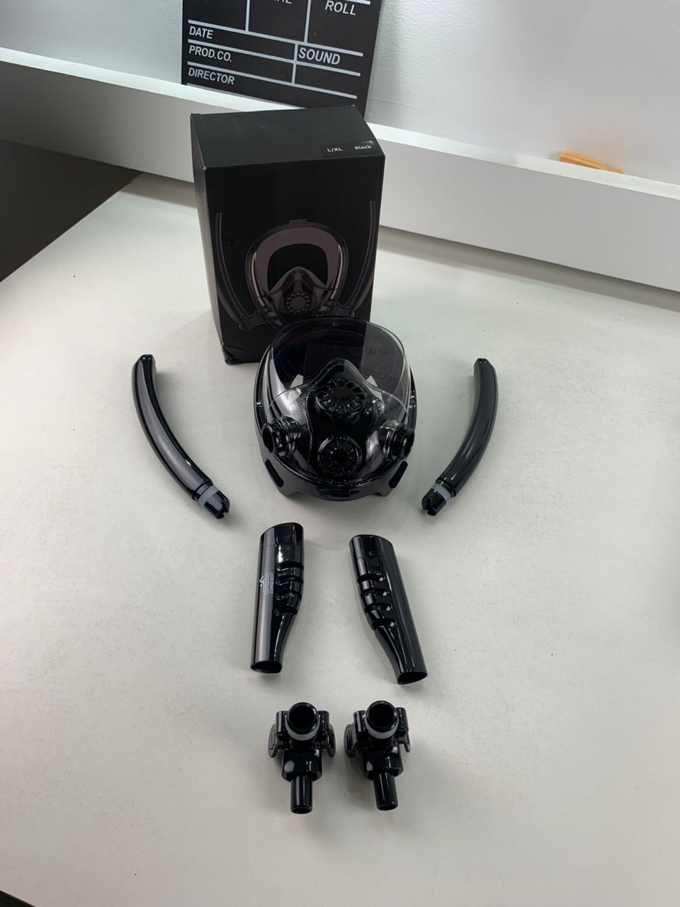 Masque de Plongée Intégral 180 ° Grande vue Anti-buée avec Double Tubes- قناع غوص إحترافي
