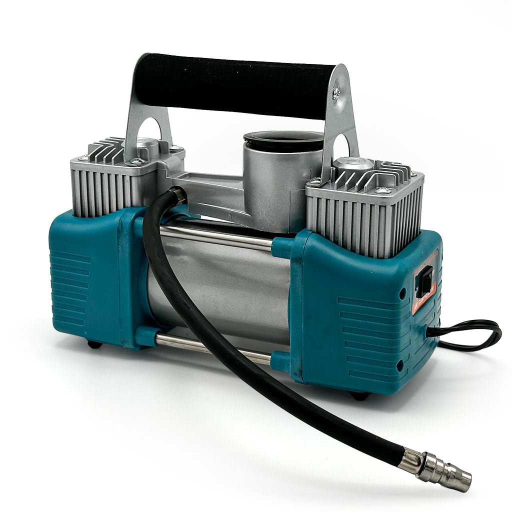 XTop Compresseur d’Air Double Cylindre avec Kit de réparation 12V -110PSI – نافخ عجلات السيارة مع أدوات التصليح
