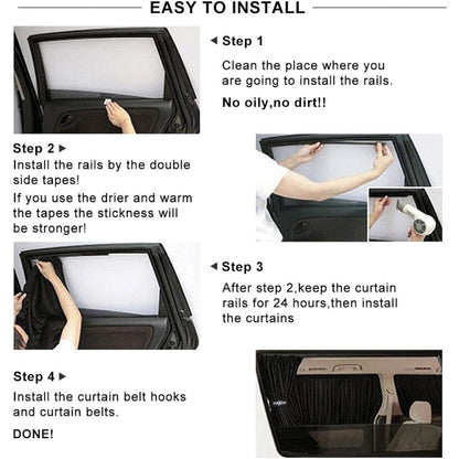 PACK 4 Pcs Rideau glissé de fenêtre Protection UV pour Voiture – ستار نوافذ جانبية في السيارة 4 قطع
