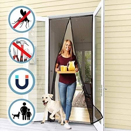 Moustiquaire rideau pour porte avec fermeture magnétique 100x190 cm