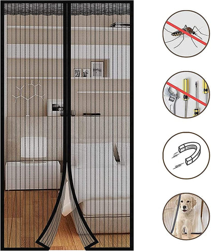 Moustiquaire rideau pour porte avec fermeture magnétique 100x190 cm