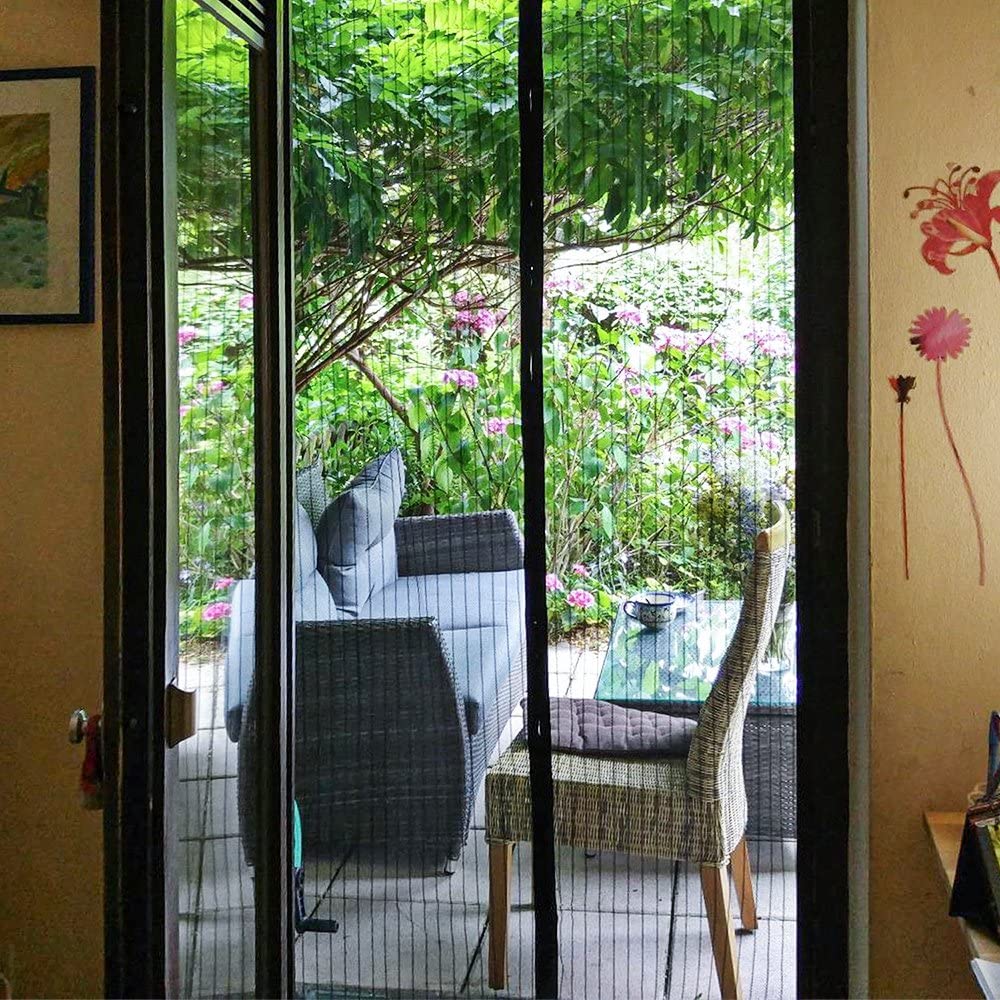 Moustiquaire rideau pour porte avec fermeture magnétique 100x190 cm