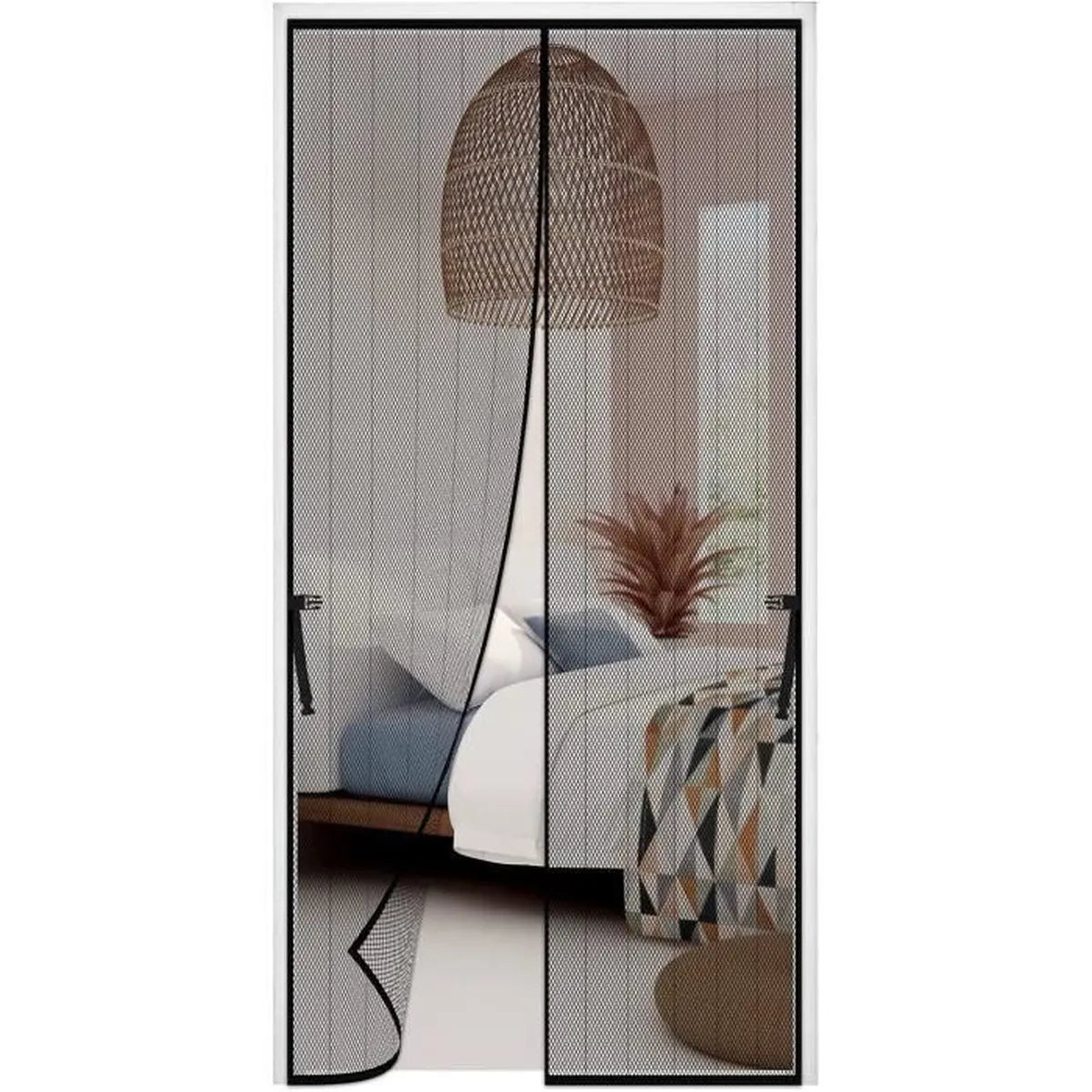Moustiquaire rideau pour porte avec fermeture magnétique 100x190 cm