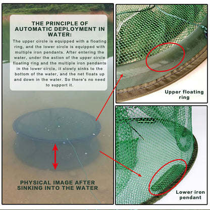 Piège de Pêche Poissons Rond 20 Trous pliable et portable 70cm – شبكة صيد الأسماك