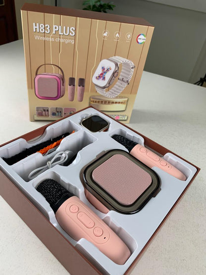 Pack Smart Watch et Haut Parleur Karaoké avec deux microphone – عرض خاص مكبر صوت كاريوكي مع ساعة ذكية