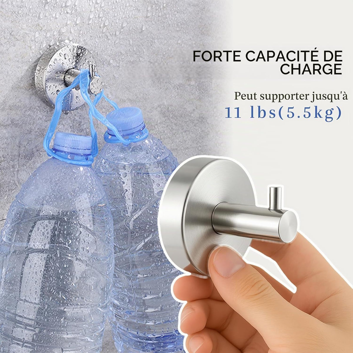 Pack 4pcs Crochet à Ventouse Puissante Sans Perçage jusqu’à 5 kg - خطاف قوي بالشفط بدون حفر حتى 5 كغ