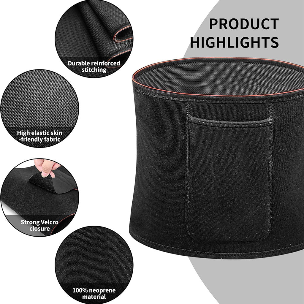 Ceinture de sudation pour Homme et Femme avec Poche Extérieure – حزام تنحيف