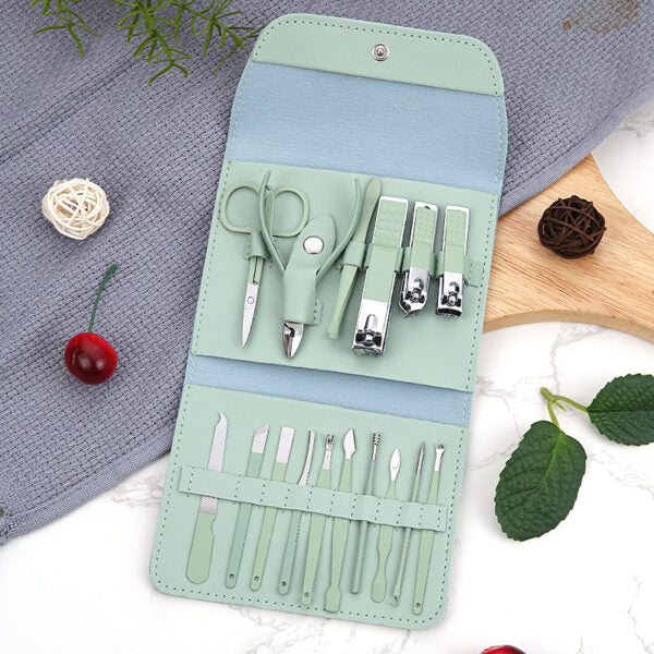 Kit coupe-ongles professionnel 16en1 en acier inoxydable – طقم العناية بالأظافر