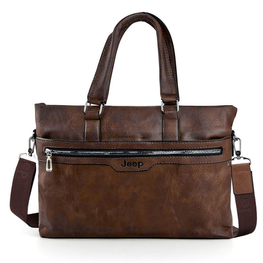 Cartable Homme en Simili Cuir Design Élégant Jeep 180551-12 Marron Foncé – حقيبة جلدية لون بني داكن