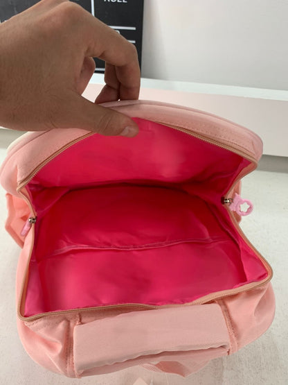 Sac à Dos Enfant Ludique avec Plusieurs Compartiment et un Peluche LM-5122 Rose – حقيبة ظهر للأطفال وردي
