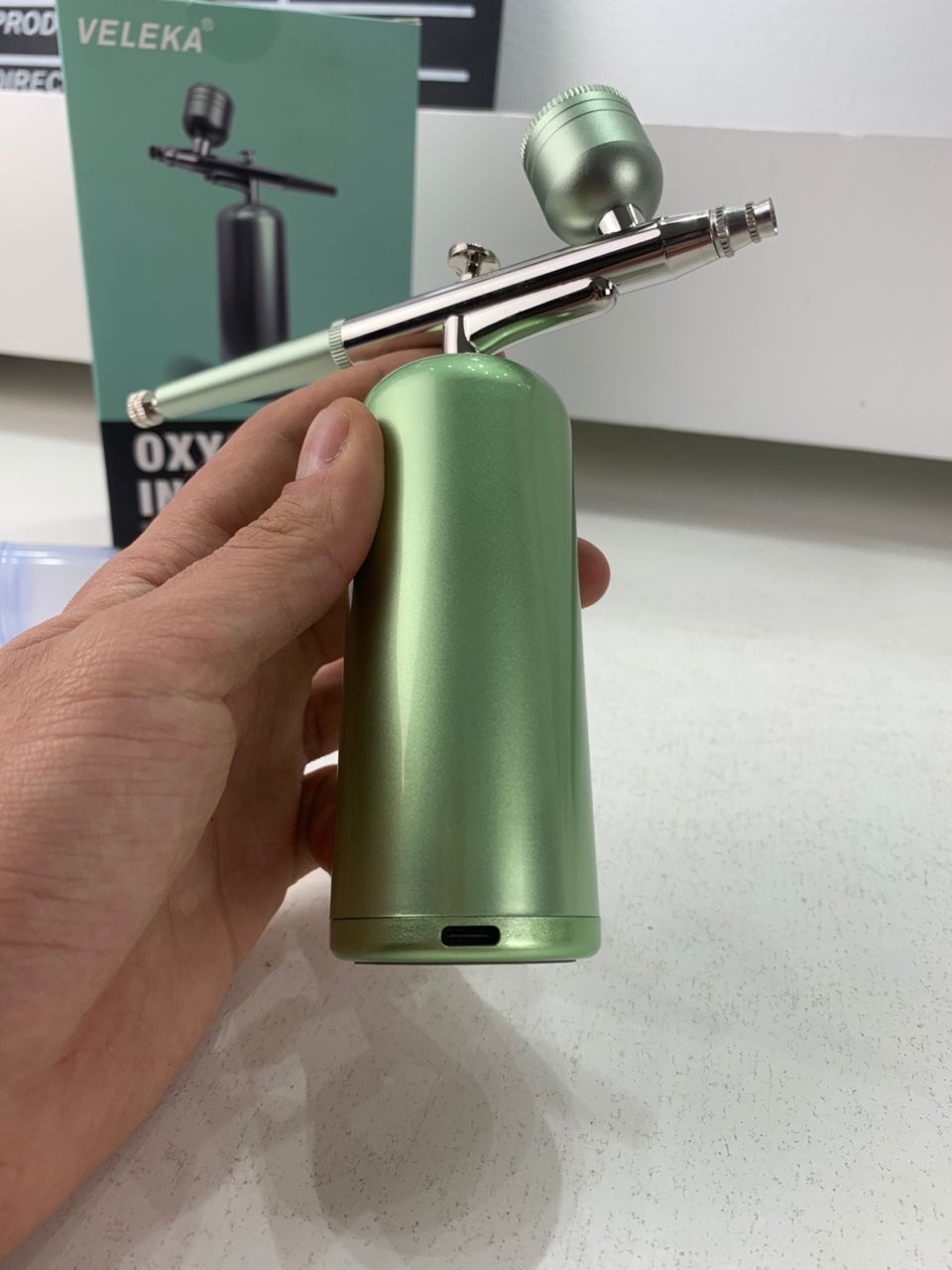 Kit aérographe avec compresseur intégré rechargeable pour nail arts et décoration – جهاز رسم وتزيين
