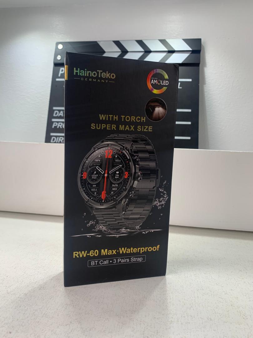 Smart Watch Haino Teko RW-60 MAX avec Lampe Torche et 3 Bracelets – ساعة ذكية أصلية