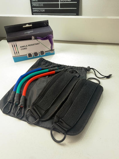 Bandes de résistance pour les jambes avec sangle de cheville 5Pcs – طقم أشرطة تدريب قابلة للتمدد