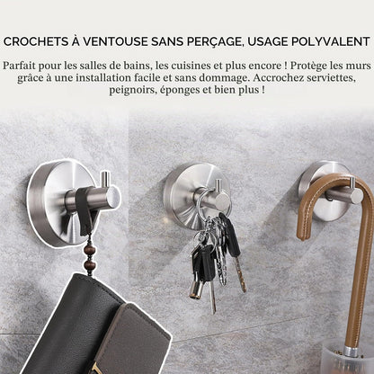 Pack 4pcs Crochet à Ventouse Puissante Sans Perçage jusqu’à 5 kg - خطاف قوي بالشفط بدون حفر حتى 5 كغ