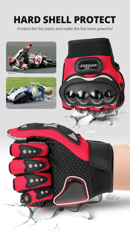 Gants de moto Pro-biker respirants avec protections en caoutchouc antidérapants