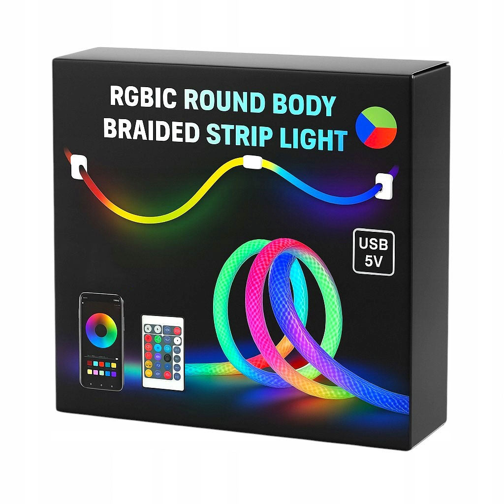 Bande LED RGB tube 360° numérique 3M 16mm USB 5V App Control - شريط إضاءة ملونة بطول 3 متر