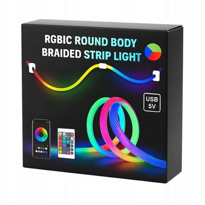 Bande LED RGB tube 360° numérique 3M 16mm USB 5V App Control - شريط إضاءة ملونة بطول 3 متر