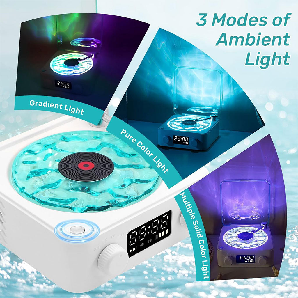 Lecteur Vinyle Sans Fil Bluetooth avec Effet Lumineux RVB – مكبر صوت بلوتوث