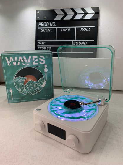 Lecteur Vinyle Sans Fil Bluetooth avec Effet Lumineux RVB – مكبر صوت بلوتوث