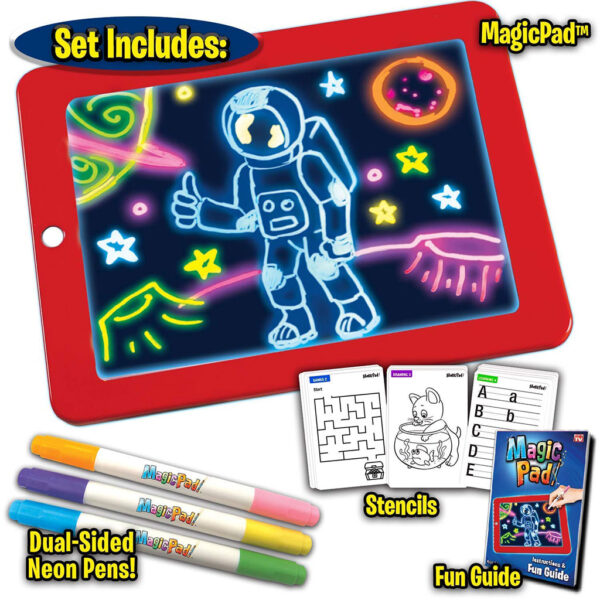Tablette à dessin magique 3D avec lumière LED et stylo aquarelle – لوحة رسم ثلاثية الأبعاد مزودة بإضاءة أقلام مائية ملونة
