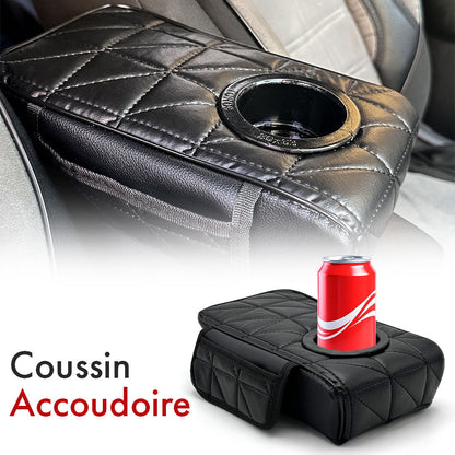 Coussin d’accoudoir de voiture avec porte-gobelet V2 – وسادة منظم الأغراض في السيارة